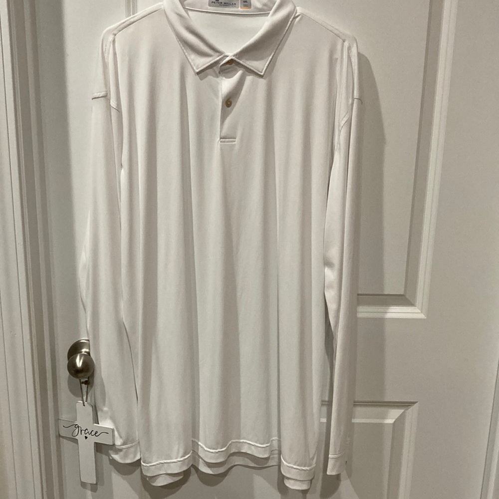Men’s Peter Millar Size XXL Featherweight Long Sleeve Golf Shirt